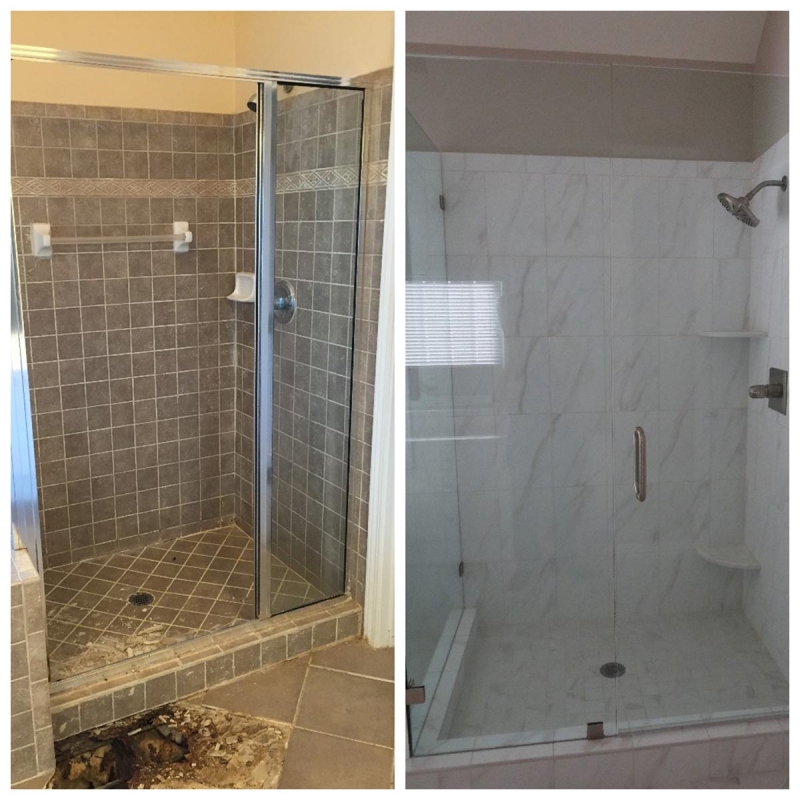 shower before - after